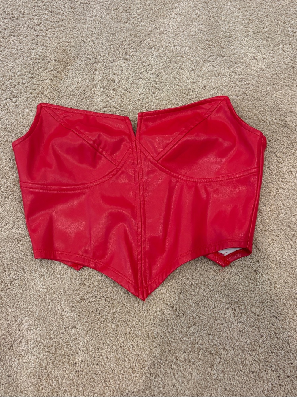 SHEIN Cropped Red Corset Top